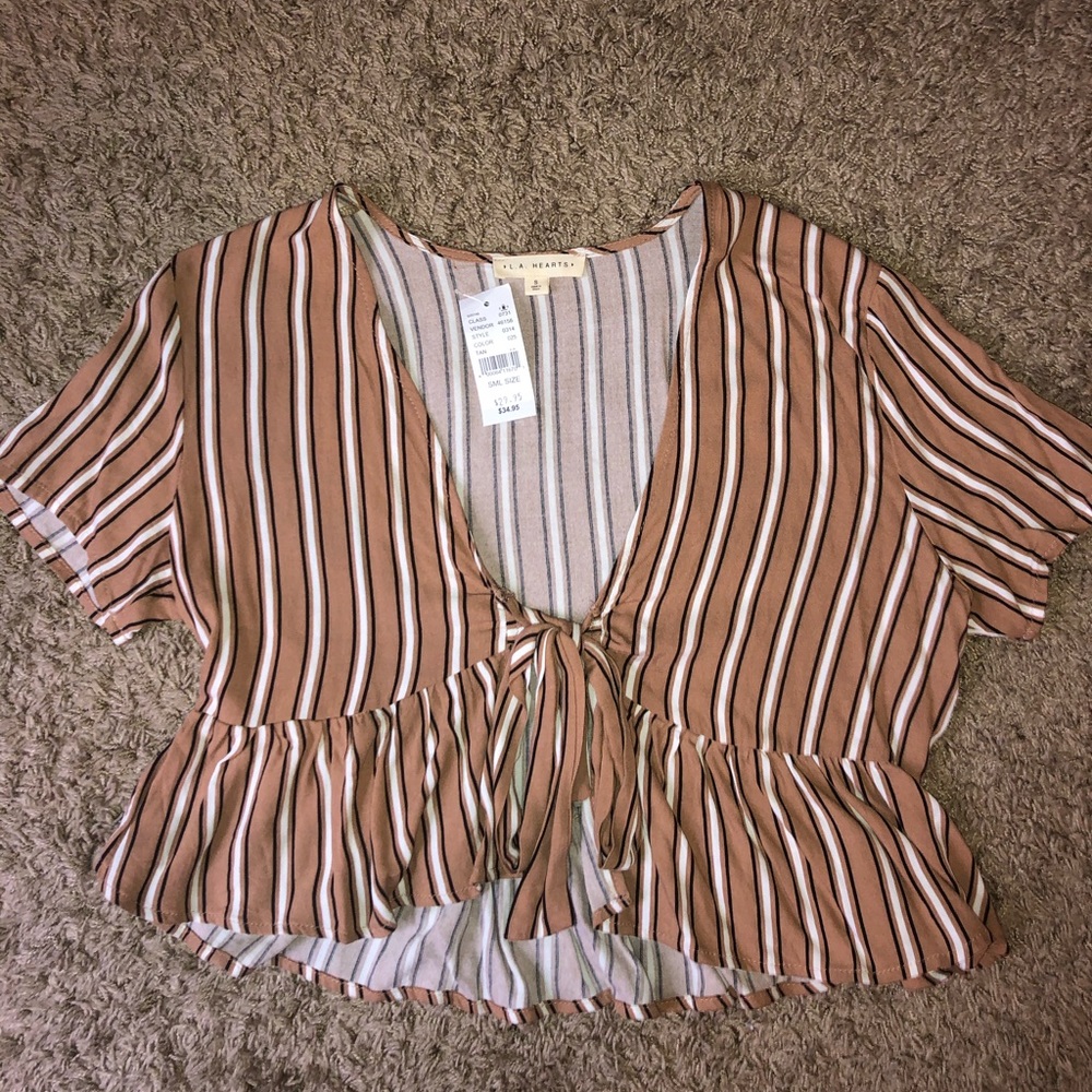 PacSun stripped front tie shirt